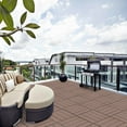 thumbnail image 5 of Wood Plastic Composite Deck Tiles Set of 20, Sustainable Composite Decking Resist Rust, Water, Weather, Easy to DIY & Maintain, Ideal for Patios, Balconies, Rooftops, Coffee Color, 5 of 12