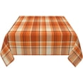 thumbnail image 3 of Checkered Fall Tablecloth Square 60x60 Inch,Burnt Orange Retro Plaid Table Cloth,Stain Resistance Polyester Autumn Thanksgiving Indoor Outdoor Table Covers for Kitchen Dining Parties Picnic, 3 of 6
