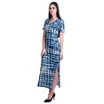 thumbnail image 2 of Moomaya Long Bodycon Maxi Dress For Womens Short&nbsp;Sleeve V neck Printed Jersey T-shirt Dress, 2 of 6