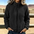 thumbnail image 6 of UDAUDU Womens Sherpa Jacket Fuzzy Full Zip High Neck Long Sleeve Coat Lightweight Fall Winter Fashion Teddy Outwear with Pocket 3XL, 6 of 6