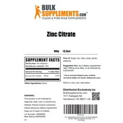 BulkSupplements Zinc Citrate Powder - Gluten Free, 100mg per Serving - 100 Grams (3.5 oz) - 1000 Servings