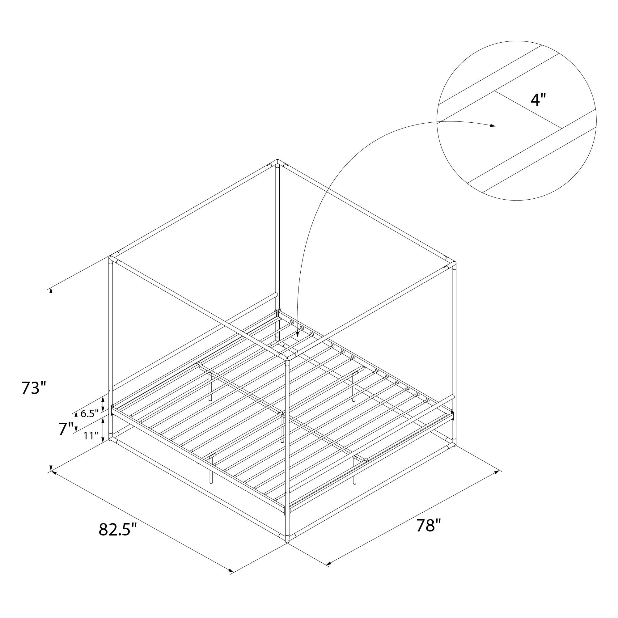 Celeste metal canopy bed discount