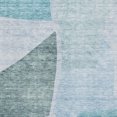 thumbnail image 3 of HomeRoots 655289 3 x 5 ft. Teal & Ivory Abstract Transitional Washable Machine Made Rectangle Area Rug with UV Protection, 3 of 9