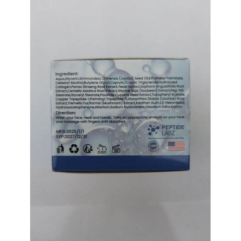 Peptide Labz Copper Peptide Face Cream, Anti Aging Moisturizer, Firming,  1.7 fl oz