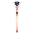 thumbnail image 3 of 1 ct Round Cut Simulated Blue Sapphire Solitaire Engagement Ring for Women in 18K Rose Gold, 3 of 5