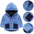 thumbnail image 4 of GYRATEDREAM Toddler Kids Boy Girl Zip Up Hoodies Solid Color Casual Long Sleeve Hooded Sweatshirts Jacket with Pocket, 4 of 9