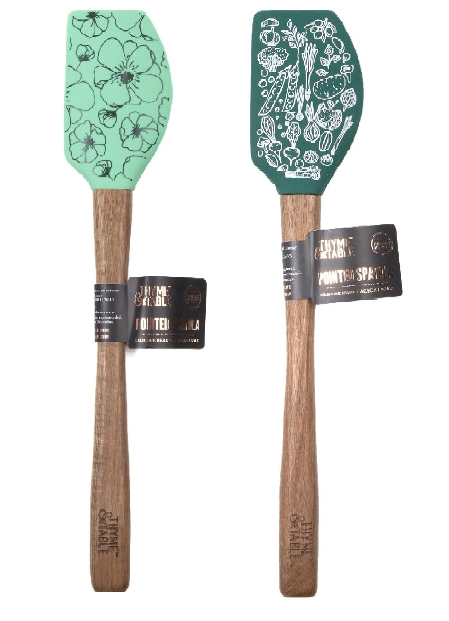 Thyme & Table 2Pack Novelty Silicone Spatula Seafoam Green Floral