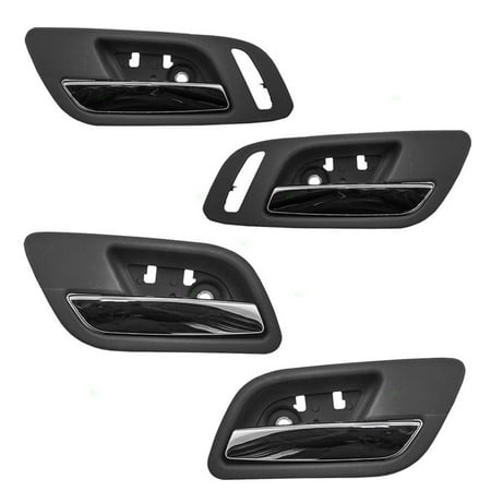 4 Pc Set Inside Door Handles Chrome Lever Black Housing Replacement for Cadillac GMC Chevy Pickup Truck 15935954 15947936 15939073 15939084, Made to.., By (Best Pickup Truck Ever Made)