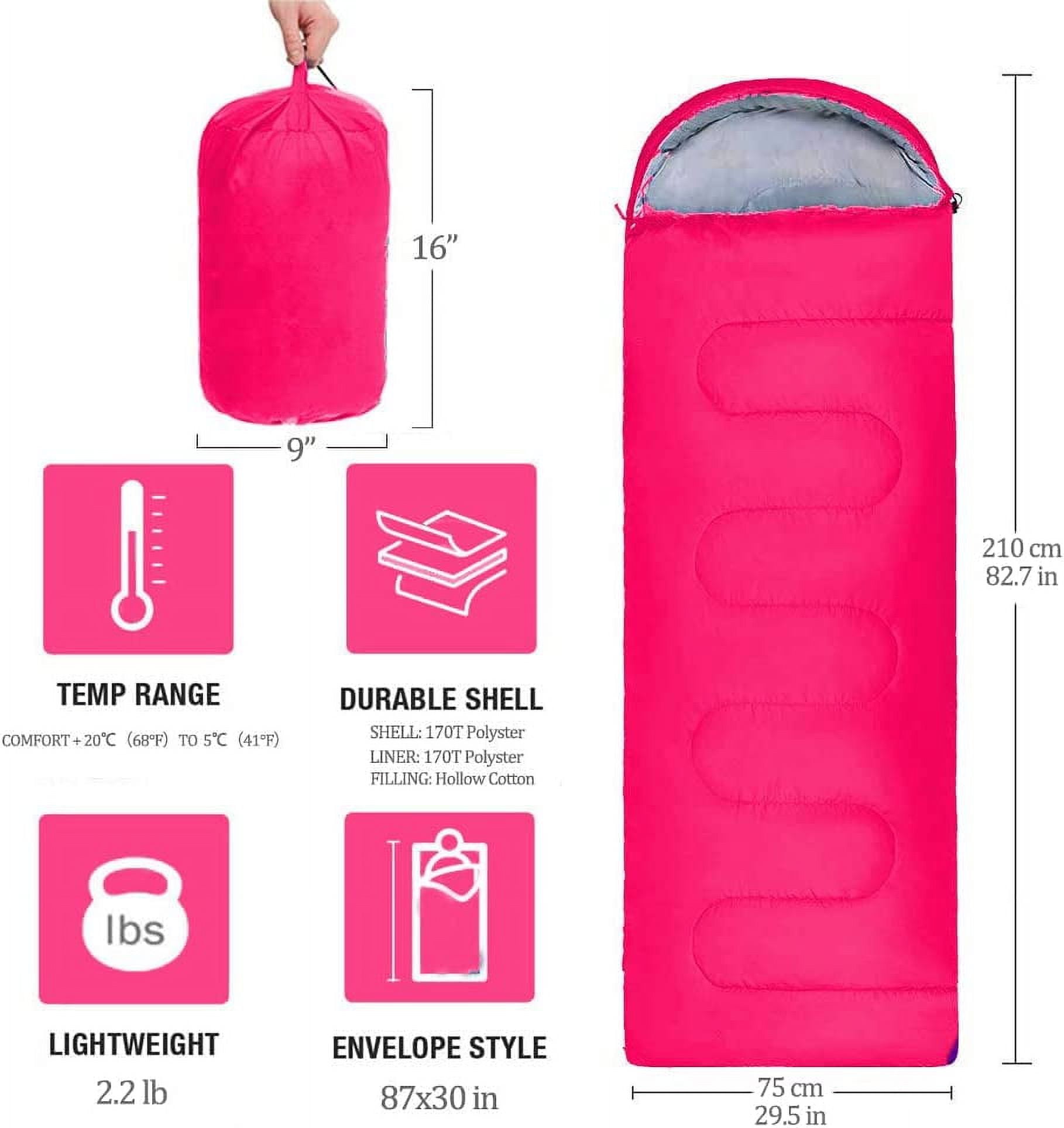 Zendure 15°C Envelope Sleeping Bag, Pink - Walmart.com