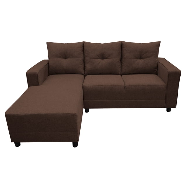 Sala Esquinera El Bazar Store Demeter Chocolate 210x160 cm Tela Lino nacional Modular Love seat Chaise