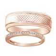 thumbnail image 2 of AFFY Rounds Cut White Natural Diamond His And Hers Wedding Band Set in 14K Rose Gold (0.13 Cttw), 2 of 2