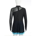 thumbnail image 4 of CHICTRY Kids Girls Figure Skating Dress Long Sleeve Mesh Patchwork Lyrical Dance Leotard Dress Sky Blue 10, 4 of 7