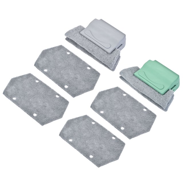 Ranura Espacio Limpieza Cepillo Herramientas Mano con 4 Extra Repuesto Almohadillas para Ventana Pista Gris Claro Azul Paquete de 2 Unique Bargains cepillos de limpieza