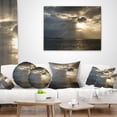 thumbnail image 3 of Designart Beautiful Cloudy Sunset at Australia Beach - Seashore Throw Pillow - 16x16, 3 of 4