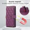thumbnail image 3 of YEYKX Funda Tipo Billetera para Samsung Galaxy S21+ 5G 6,7 Pulgadas con Correa para Muñeca/hombro, 9 Ranuras para Tarjetas, Monedero con Cierre, Soporte de Cuero de Lujo, Funda Cell Phone a Cuadros, 3 of 10
