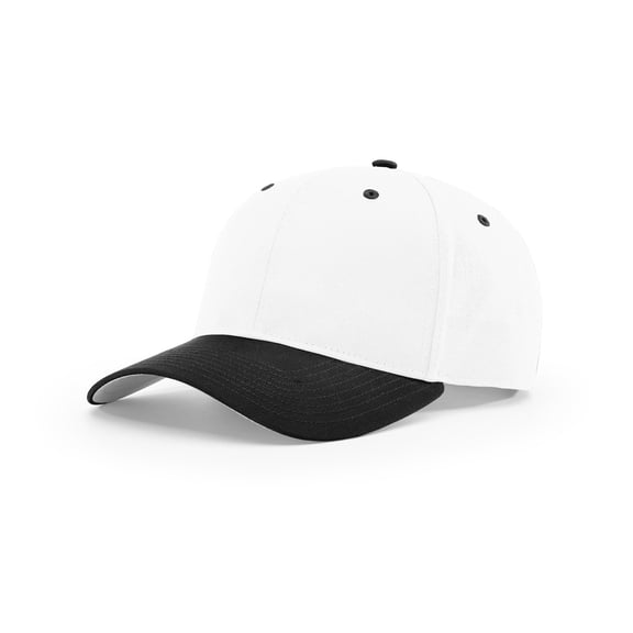 Richardson 212 Pro Twill Snapback Caps - White Black