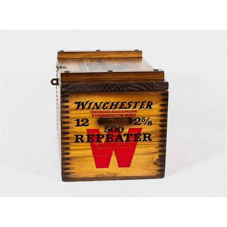Winchester Handcrafted Wooden Ammo Box, 500 Shell Capacity, Pine