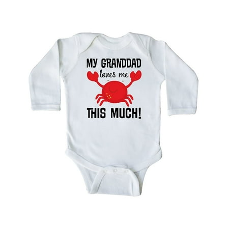 

Inktastic My Granddad Loves Me Grandson Crab Gift Baby Boy Long Sleeve Bodysuit