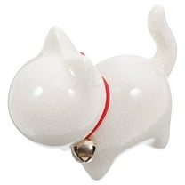 KALLORY 1Set Ceramic Tiny Cat Figurine White Mini Design For Desktop Statue Decor Home Office Tea Table