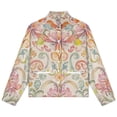 thumbnail image 4 of Jackets for Women Winter Coat Jackets Flannel Stand Collar Jacket(Pastel Floral Damask Pattern,Size:S-4XL), 4 of 7