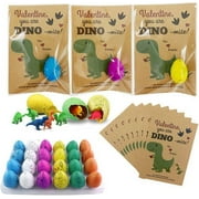 Valentines Day Gifts for Kids, Hatching Dinosaur Eggs Valentines Cards for Kids Classroom Novelty Dino Toys Valentine Exchange Cards Gifts for Boy Girl School Class Valentine Easter Party Favors