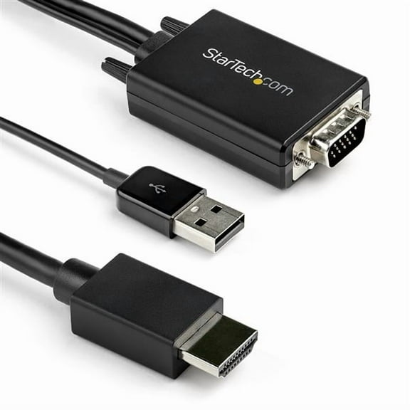 StarTech.com VGA2HDMM6 6 ft. (1.8 m) VGA to HDMI Adapter, USB-Powered, 1080p - Black