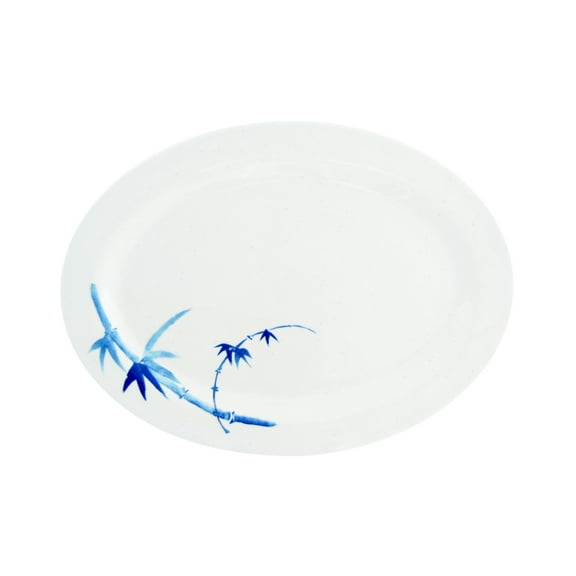 Excellante Blue Bamboo Melamine Dinnerware Collection 8" x 6" Platter, Comes in Dozen