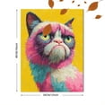 thumbnail image 3 of Colorful Grumpy Cat Canvas Print, Abstract Pet Art, Modern Home Wall Decor, 3 of 8