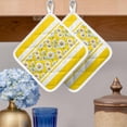 thumbnail image 2 of Yellow Daisy Pot Holders for Kitchen Heatproof Potholder, 4 Pack Farmhouse Floral Yellow Striped Hot Pads Multipurpose Oven Pads Cloth Potholders Trivet for Cooking and Baking, 2 of 8