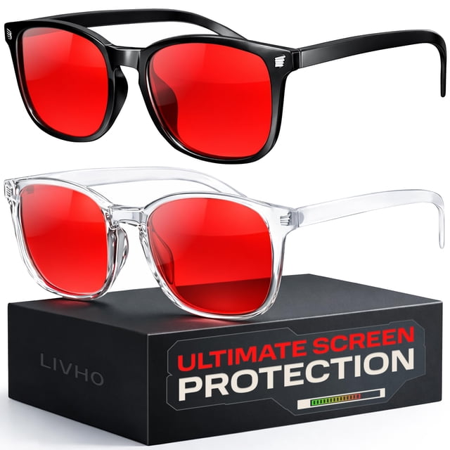 Gafas Gaming livho con bloqueo de luz azul-verde y lentes rojos