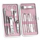 thumbnail image 1 of Juego profesional de 15 piezas para cuidado de uñas en acero inoxidable color rosa - Incluye cortaúñas, limas y herramientas de belleza con estuche portátil, 1 of 6