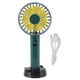 thumbnail image 1 of Mini ventilador de mano, viento fuerte, carga USB, diseño de aspa de ventilador grande, ventilador portátil de mano con base para viajes a casa, verde oscuro, 1 of 14