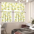 thumbnail image 2 of Kitchen Curtains and Valances Set Lemon Printed, Durable Washable Farmhouse Cafe Window Decorations Rod Pocket Curtains and Valances 3-Piece Set, 2 of 5