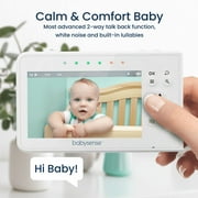 Babysense Split Screen Video Baby Monitor, 4.3 Display with 2 Ptz Cameras, Long Range, Night Light & Vision, Two-Way Talk, V43