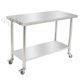 thumbnail image 1 of Yeshouse Mesa de acero inoxidable para preparación y trabajo con protector contra salpicaduras, mesa de cocina resistente con estante inferior ajustable y patas para restaurantes, hogares y hoteles, 1 of 6