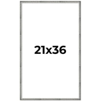 21x36 Frame Silver Grey Distressed Solid Wood Picture Frame | 0.75 Inch Moulding Width | Interior