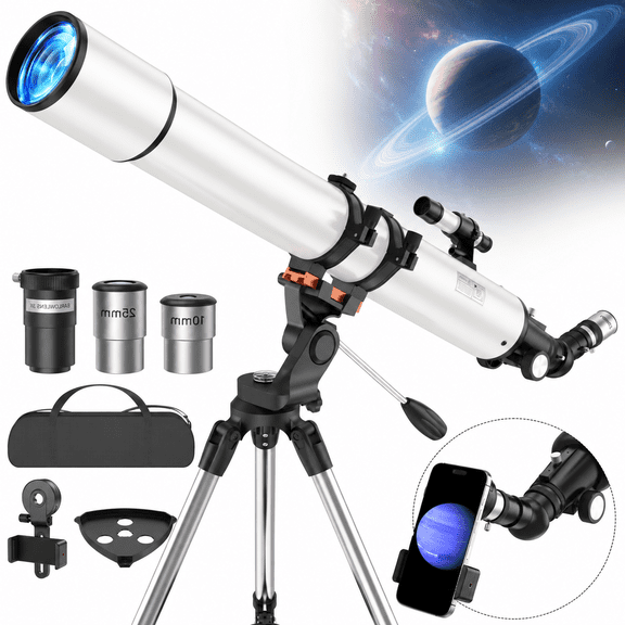 BEBANG Telescope for Adults, 90mm Aperture 900mm High Powered Telescope, 36X-270X with AZ Mount for Moon Planets