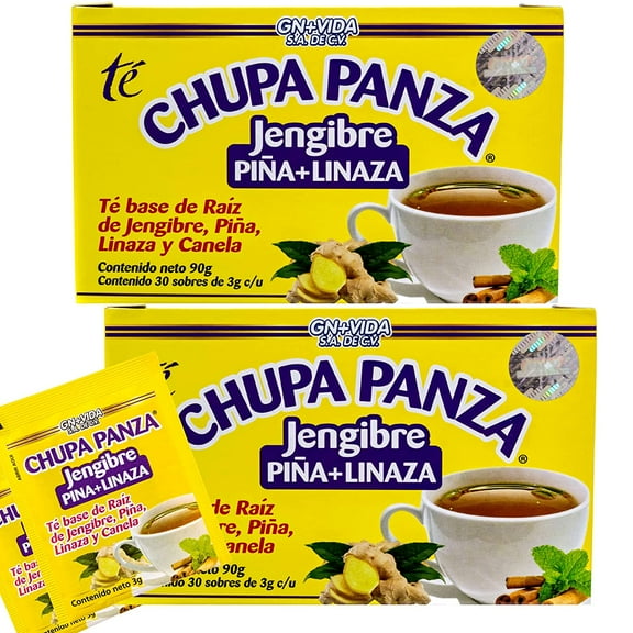 GN VIDA-Chupa PanzaTea; Ginger Root, Pineapple, Flaxseed & Cinnamon (30 Tea Bags/2Pk)