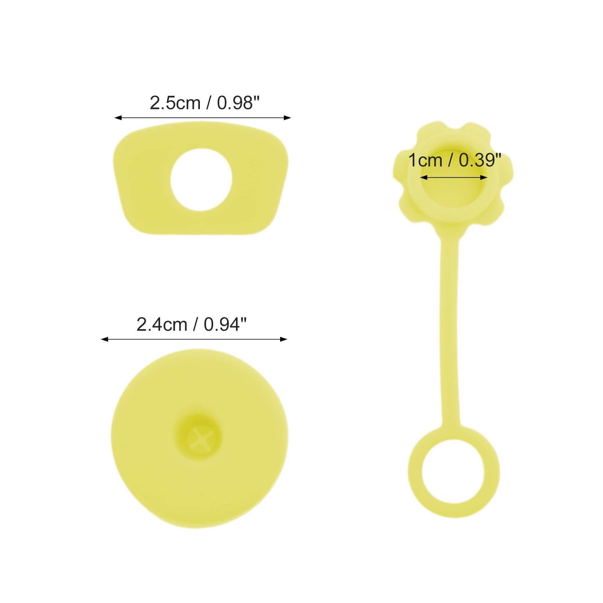 Unique Bargains 3Pcs Durable Anti-overflow Straw Cover Caps Yellow