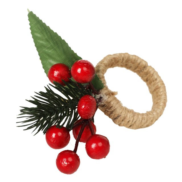 Leutsin Christmas Decoration Napkin Ring Simulation Flower Decoration Home Napkin Ring