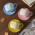 thumbnail image 5 of Farcauo Bow Coffee Mug Yellow Coquette Coffee Mugs Set with Saucer 12 OZ Personalized Porcelain Tea Cup Bow Cute mug for Women Girl, 5 of 7