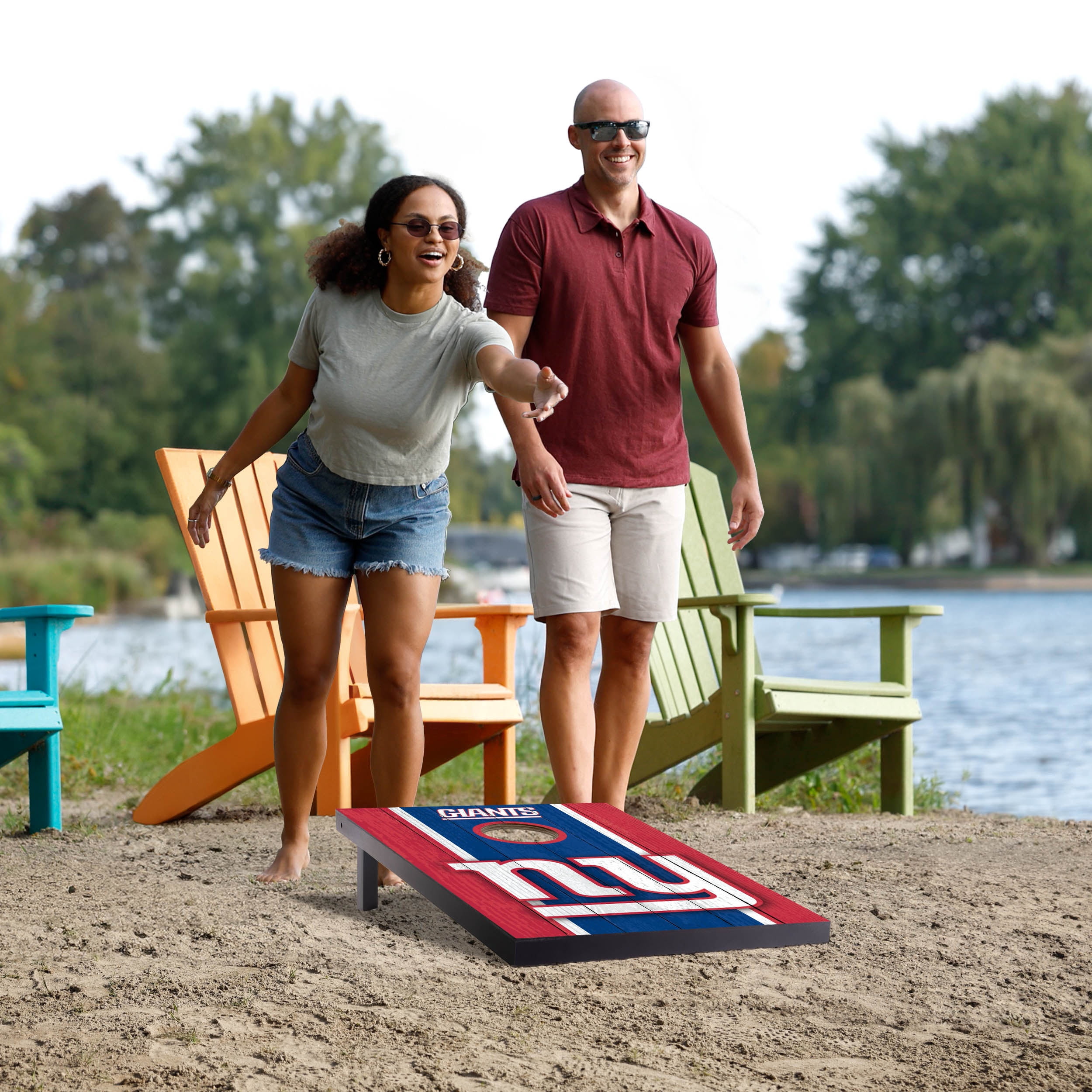 YouTheFan NFL New York Giants 2' x 3' MDF Cornhole Game