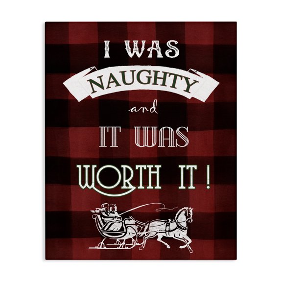 Stupell Industries Eclectic Funny Plaid Christmas Canvas Art, 24 x 30, by Carol Robinson