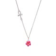 thumbnail image 1 of Hot Pink and Orange Flower Delicate Ankh Necklace, 1 of 1