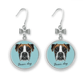 thumbnail image 1 of Lop-eard Boxeur Chien Animal de Compagnie Boucles d'Oreilles Nœud Crochet Percé, 1 of 3