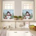 thumbnail image 4 of Christmas Snowman Kitchen Curtains and Valances Set, Winter Christmas Tree Cardinals Light Blue Rod Pocket Window Valance Window Curtain Panels for Living Room Bedroom Laundry, 27.5x36in, 3 Pieces, 4 of 7