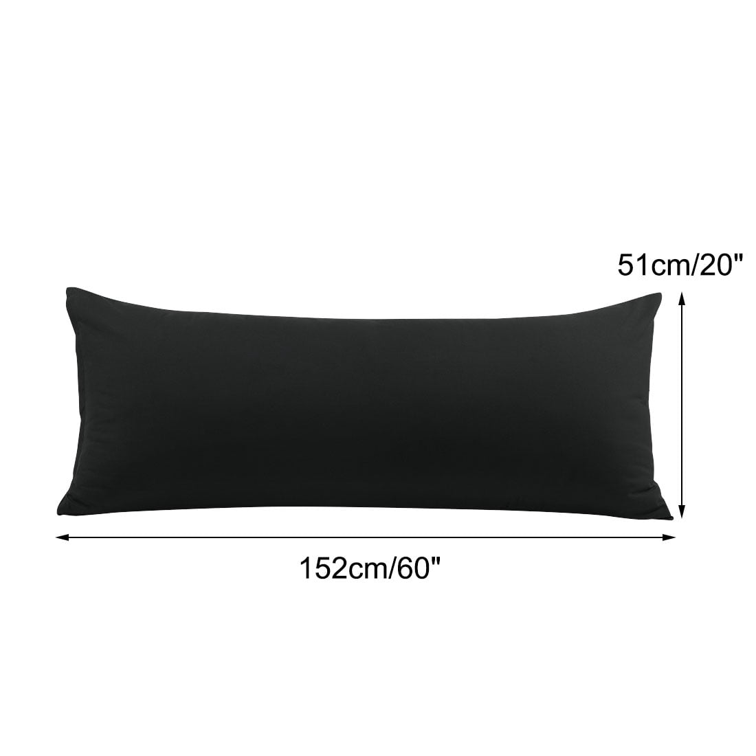 Unique Bargains 1 Pack Brushed Microfiber Body Pillowcase, 20" x 72", Black