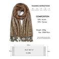 thumbnail image 2 of Pashmina Scarf Women Luxury Reversible Shawl Paisley Wrap Blanket Rave Scarves with Fringes 78.5'' X 27.5''(Golden Brown), 2 of 7