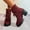 Wine, variant on Women Platform Boots Chunky Heel Ankle Booties Lace Buckle Combat Boots with Zipper High Heel Shoes Wine 9.5(43)