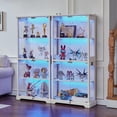 thumbnail image 6 of Joaxswe Display Cabinet with Glass Doors, 65" Storage Cabinet with LED, 4-Tier Curio Cabinet & Bookshelf, Collection Showcase for Home Office, White, 6 of 8